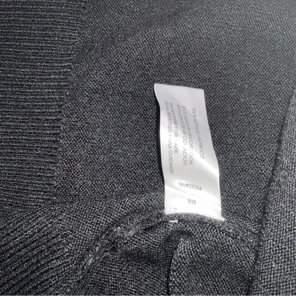 Debbie Morgan Jeweled Trim Black 3/4 Sleeve Cardigan Women Size Petite Small - Picture 10 of 10